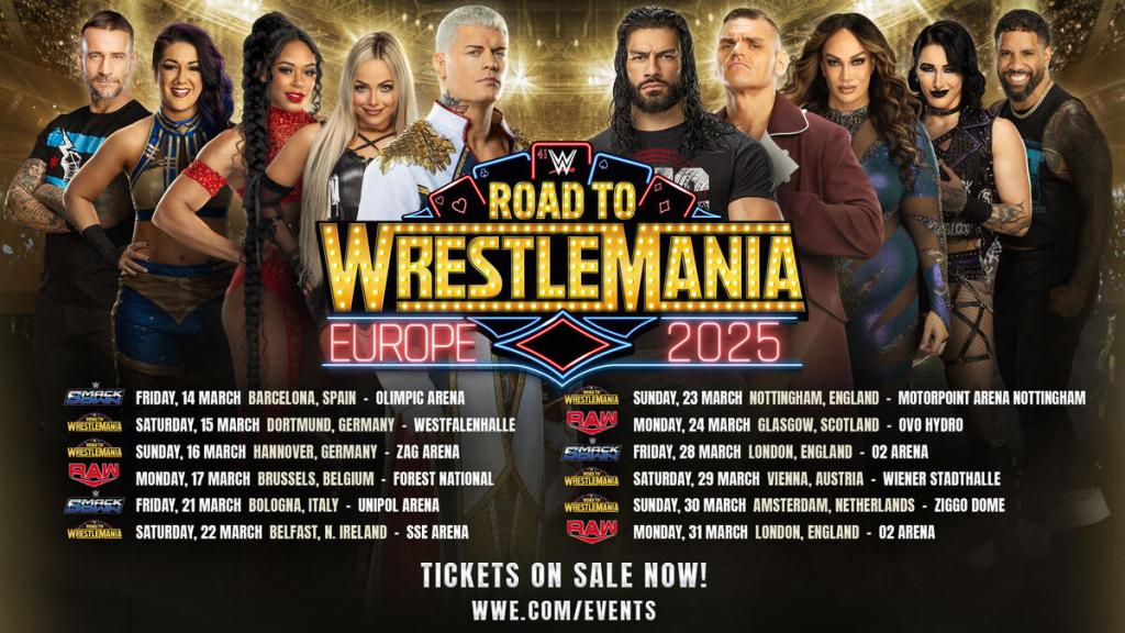 La WWE conquista Europa: una gira histórica rumbo a WrestleMania&nbsp;41