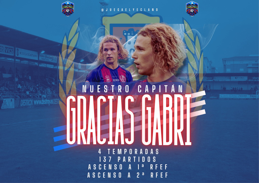 Gabriel Clemente se despide del Yeclano Deportivo tras cuatro años de entrega y&nbsp;liderazgo